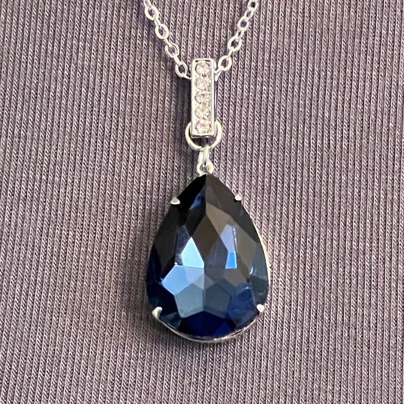 Peaky Blinders Grace Shelby Teardrop Sapphire Necklace, Handmade Replica - Picture 4 of 15